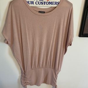 Express Pink ribbed sides tie, cap sleeves sweater ,Size S/P